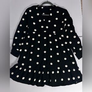 Charming Black and White Polka Dot Kids Dress
